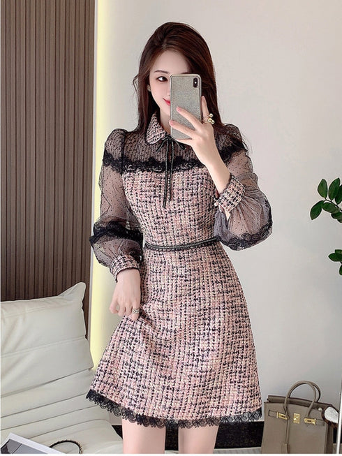 ピンクツイードドールワンピース