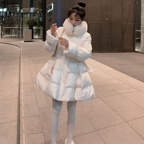 サイドリボンダウンコート