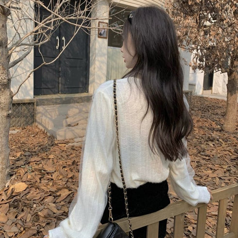 シアーリボンふわふわトップス