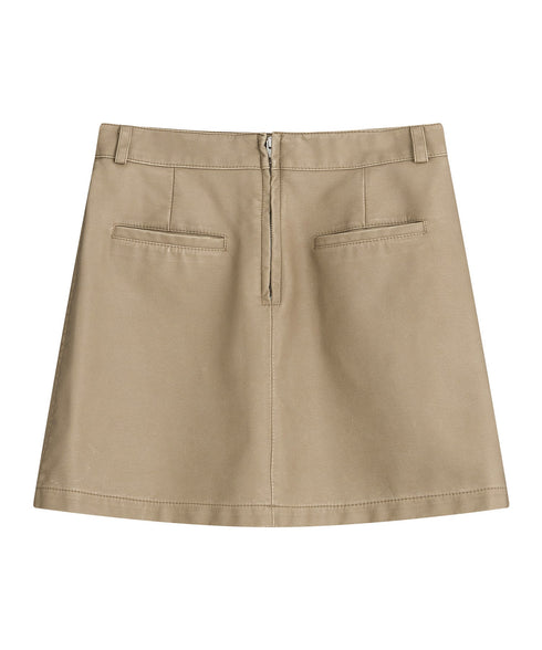 洗ったスリットレザーリードスカート(ベージュ)