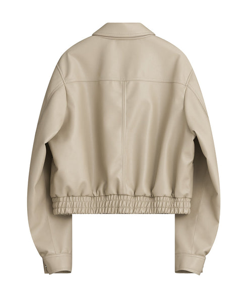 オーバーフィット曲線革の青い品種(ベージュ)