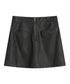 洗ったスリットレザーリードスカート(黒)