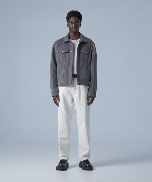 標準的なスエードトラッカージャケット(灰色)