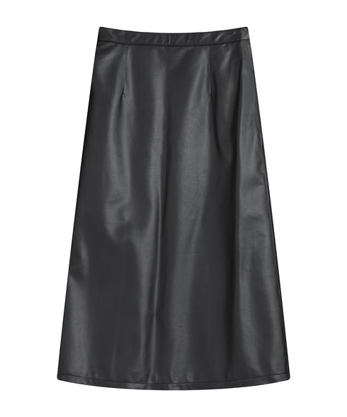 ダブルラインポイントレザーロングスカート