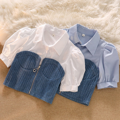 ドッキングデザインシャツ