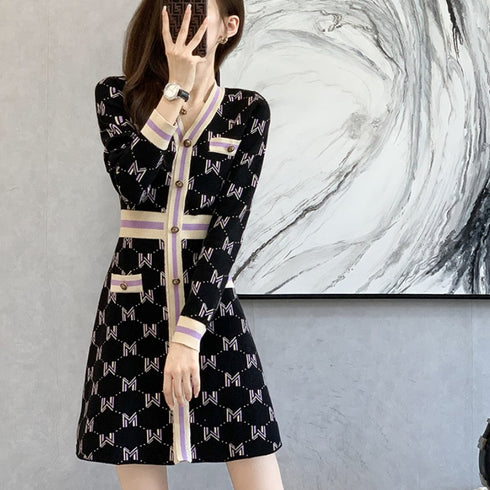 パープルラインロゴワンピ