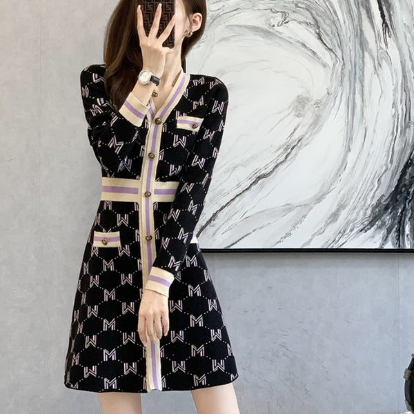 パープルラインロゴワンピ