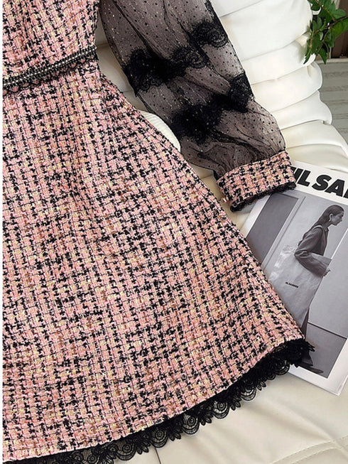 ピンクツイードドールワンピース