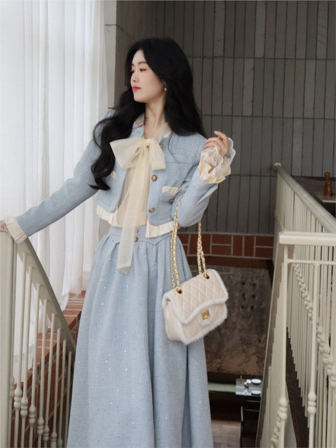 パステルブルーレディセットアップ