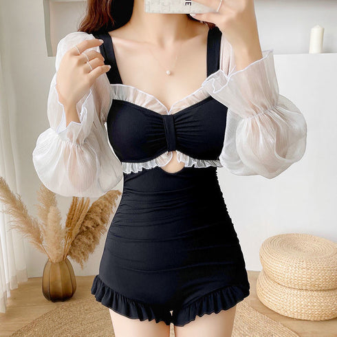 モノトーン長袖スイムウェア