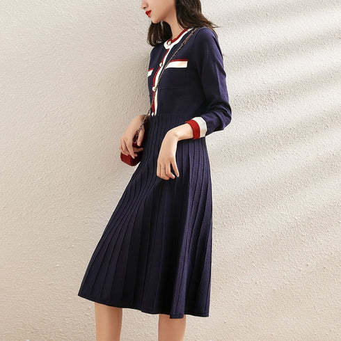 プリーツラインワンピース