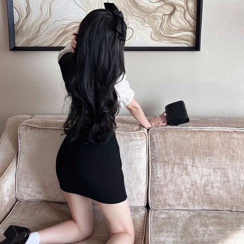 モノクロタイトメイドワンピース