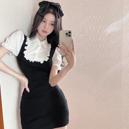 モノクロタイトメイドワンピース