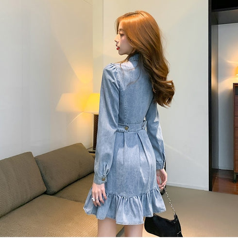 ライトカラーデニムワンピ