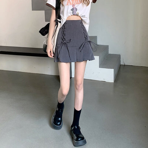 編み上げリボンプリーツスカート