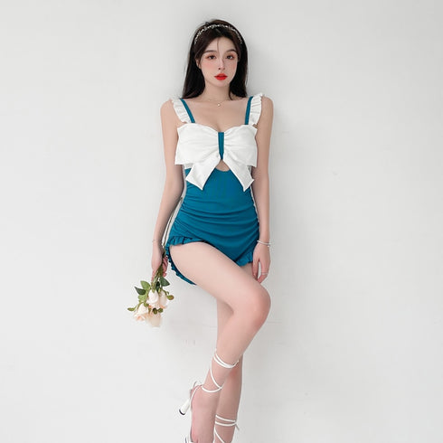 センターリボンバイカラースイムウェア