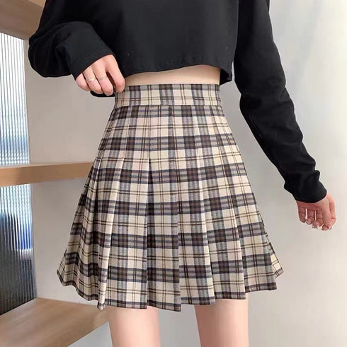 レトロチェックプリーツスカート