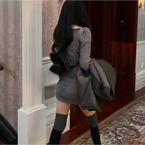 ニットミニ リボンセットアップ