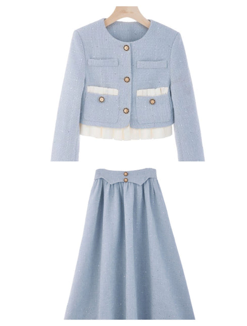 パステルブルーレディセットアップ