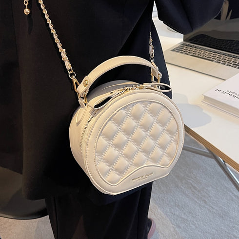 キルティング丸型バッグ