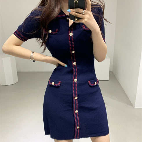 レディタイトステッチデザインワンピ