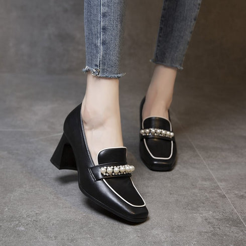 パールラインレトロローファー