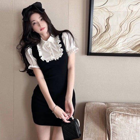 モノクロタイトメイドワンピース