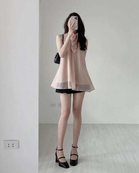 ノースリーブチュールトップス