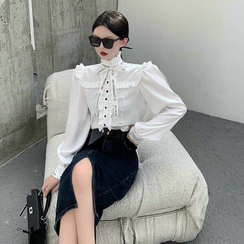 テープリボンガールブラウス