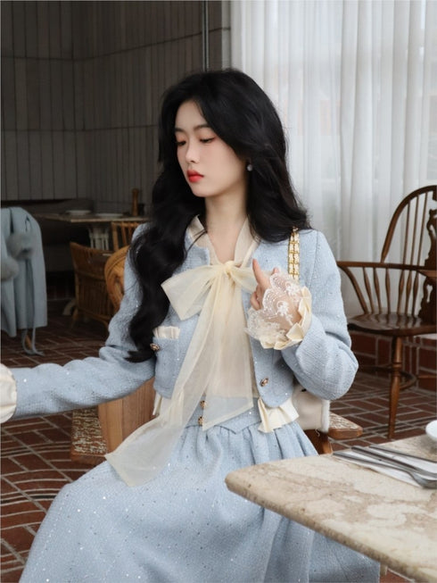 パステルブルーレディセットアップ