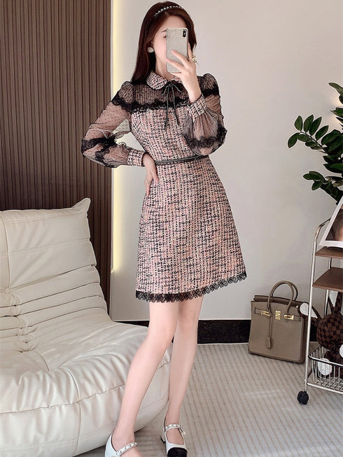 ピンクツイードドールワンピース