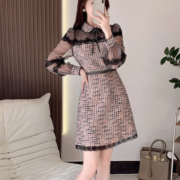 ピンクツイードドールワンピース