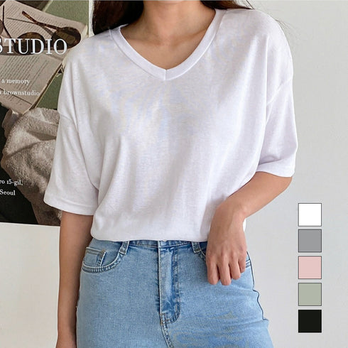 ベーシックVネックTシャツ