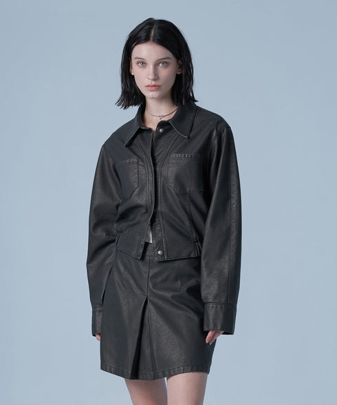 ウォッシャブルダブルポケットクロップブルー品種(黒)