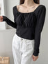 スクエアネックシンプルトップス