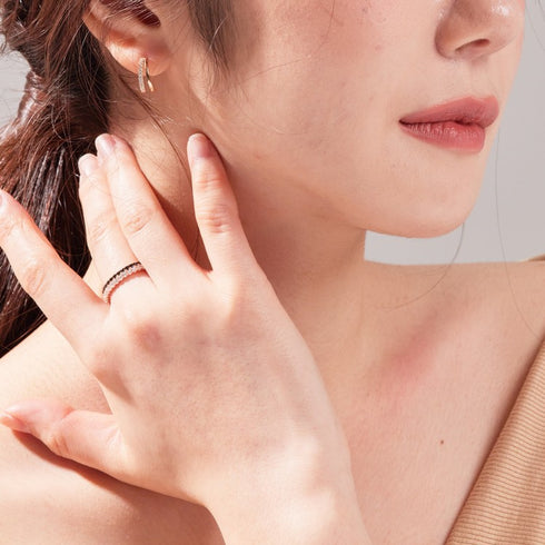 Tennis ring (pink gold)