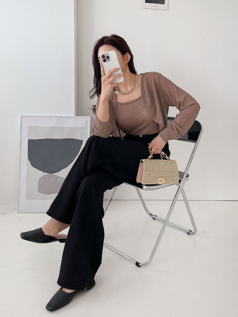 シンプルカーディガンセット