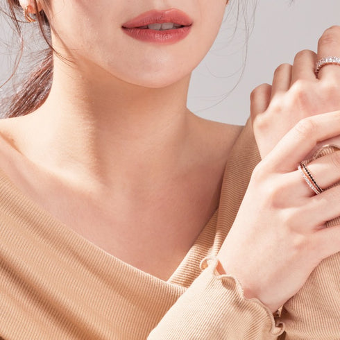 Tennis ring (pink gold)