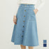 デニム前ボタンスカート