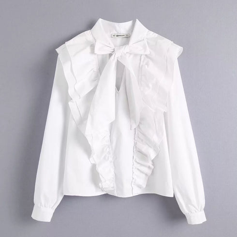 リボンフリルブラウス