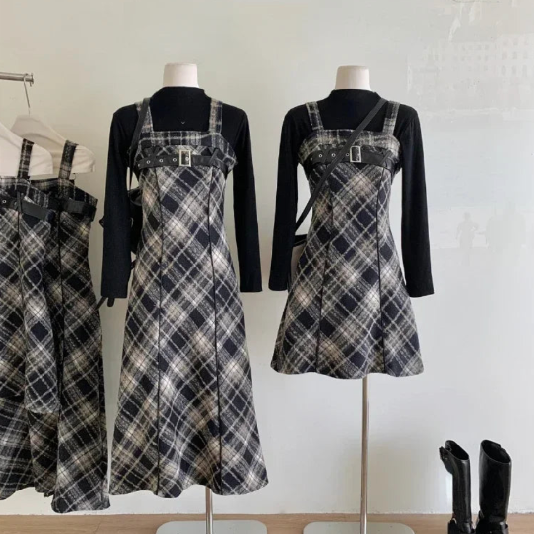 Lumignon original ♥ baby pink × black houndstooth arm long